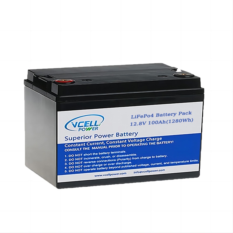 12,8 V 12 V 100 Ah Deep Cycle LiFePO4-batterij