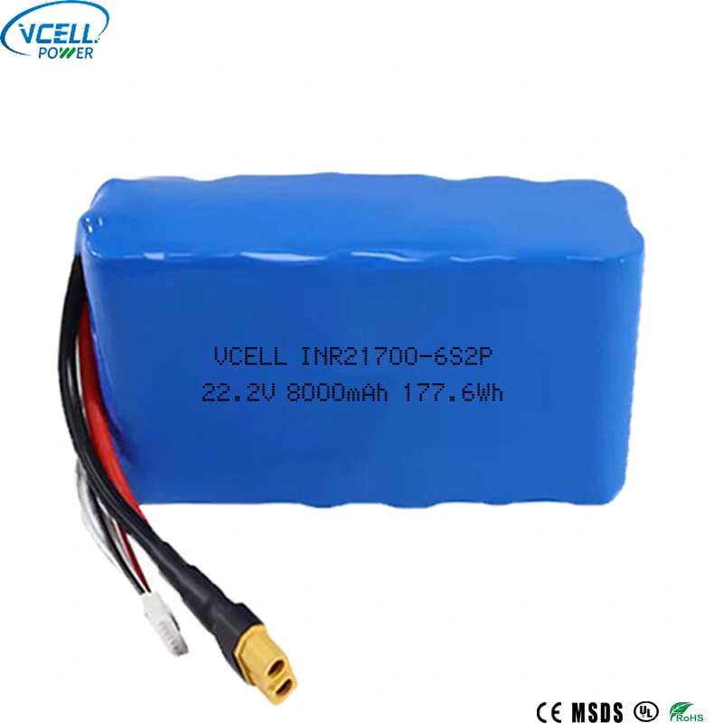 22,2 V 8000 mAh 21700 lithium-ionbatterij
