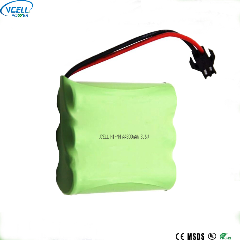3,6 V AA 800 mAh Nimh-batterijpakket
