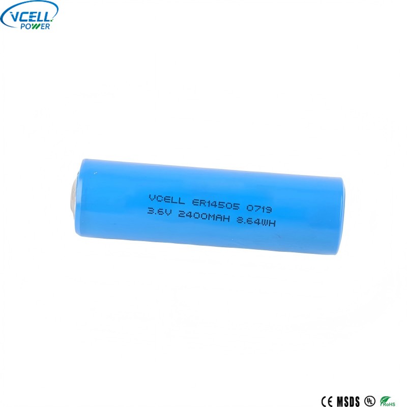 ER14505 3,6 V 2400 mAh AA-formaat Li SOCL2-batterij