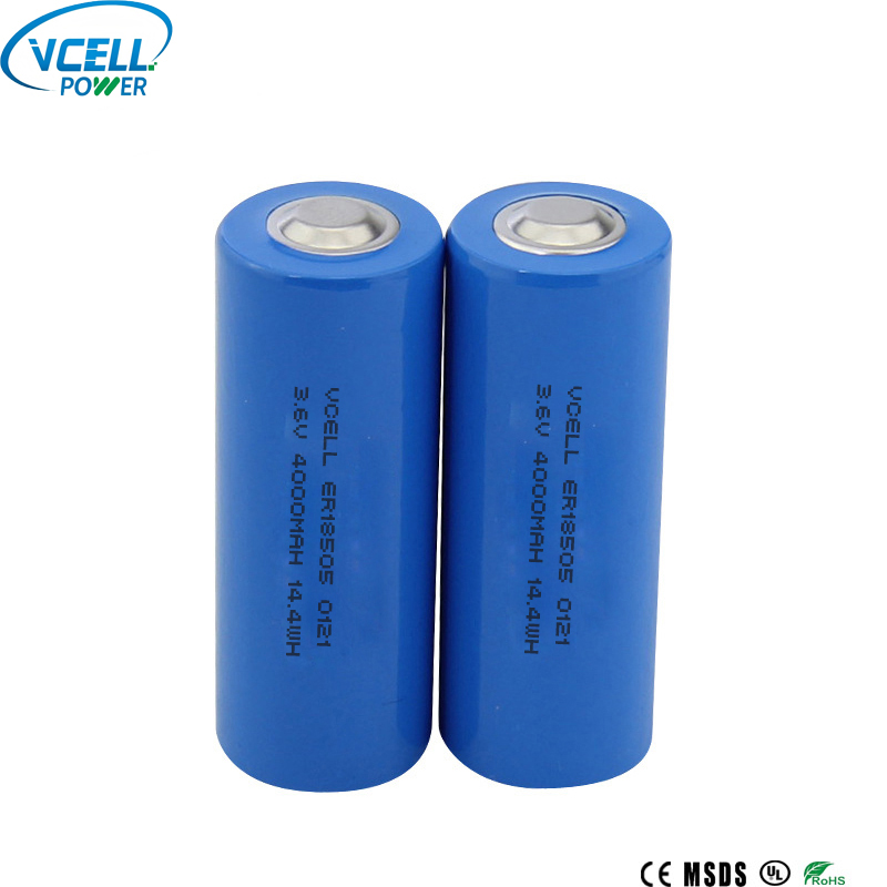 ER18505 3,6 V 4000 mAh primaire Li SOCL2-batterij